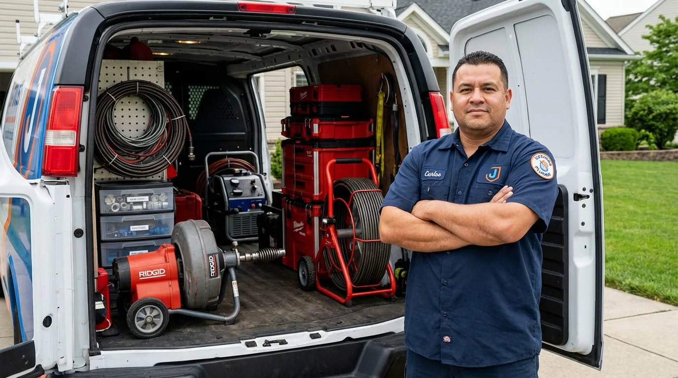 Professional drain cleaning equipment and Johns Plumbing LLC plumber in New York City